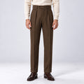 Monvaline | Men's Herringbone Tailored Trousers Straight Fit