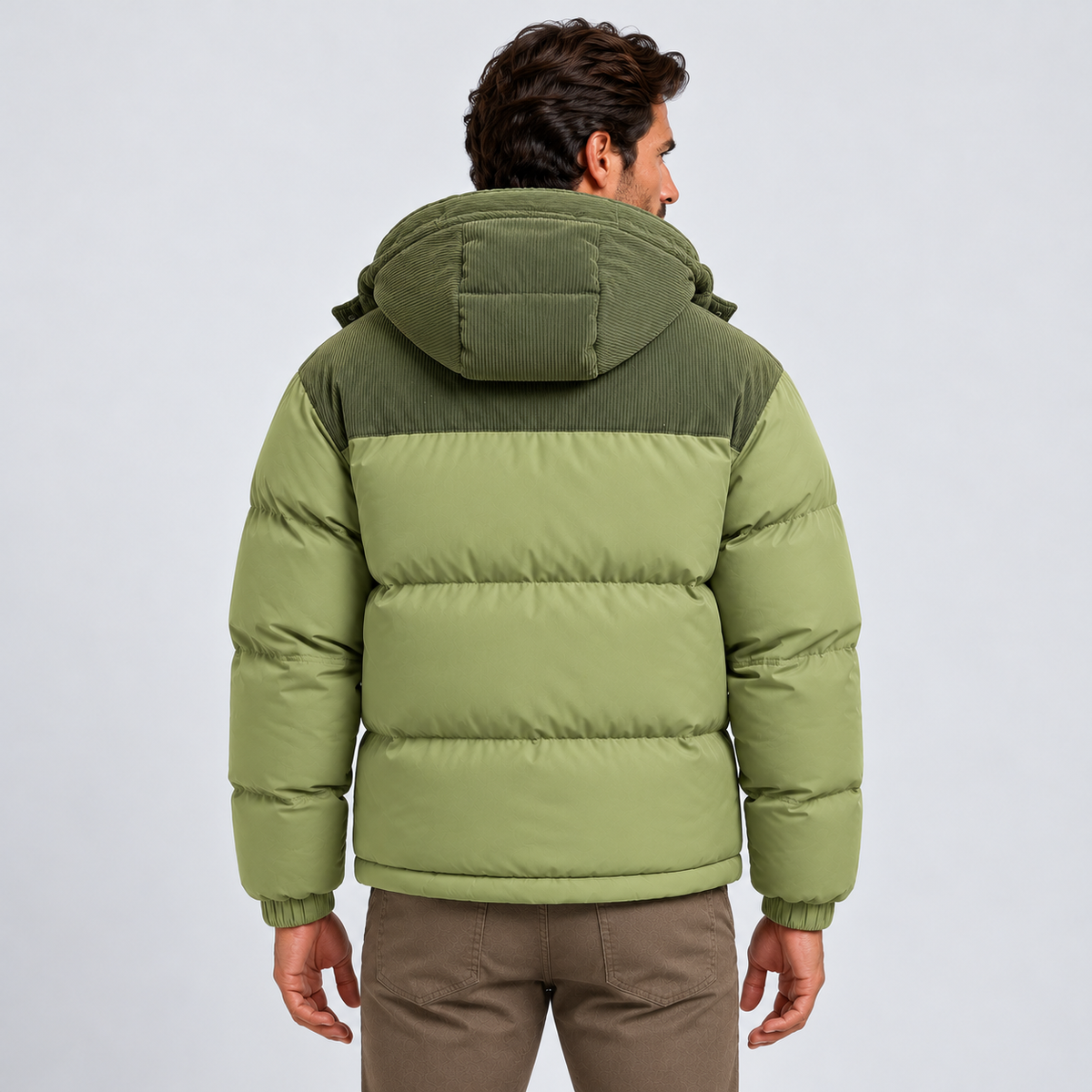 Monvaline | Men’s Puffer Jacket Quilted Coat with Hood for Winter