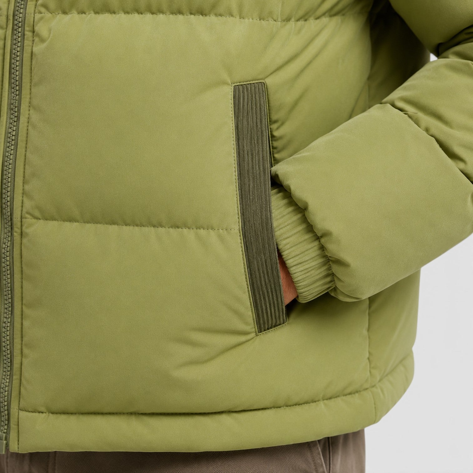Monvaline | Men's Hooded Corduroy Puffer Jacket – Quilted Zip-Up