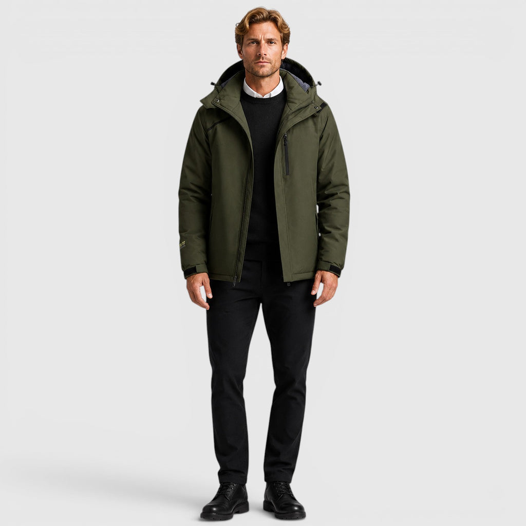 Monvaline | Men's Hooded Waterproof Windproof Insulated Jacket