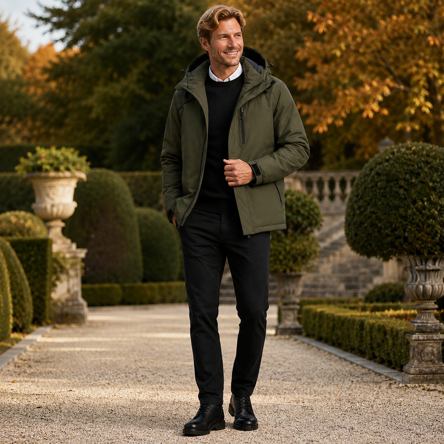Monvaline | Men's Hooded Waterproof Windproof Insulated Jacket