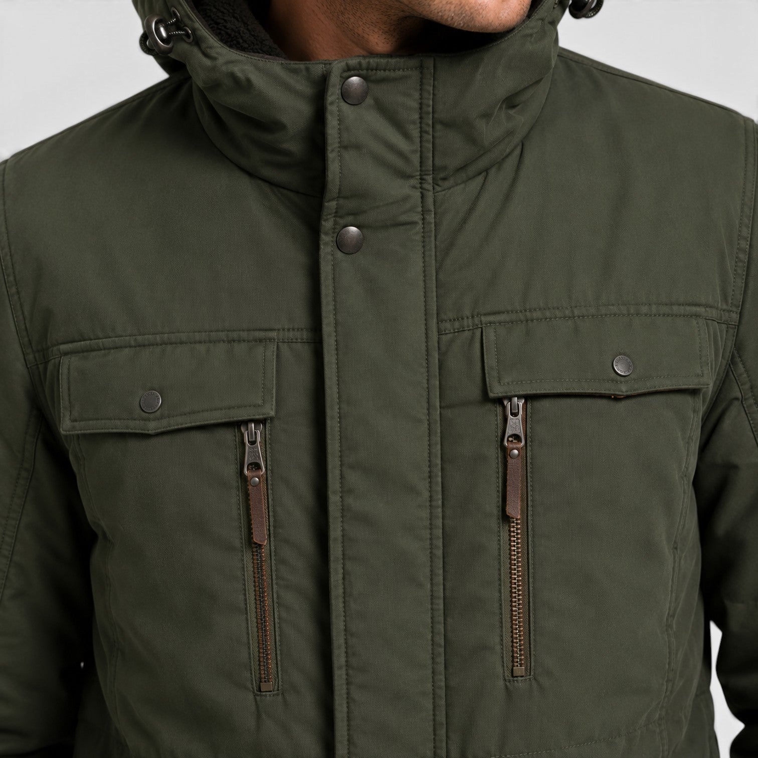 Monvaline | Men's Hooded Parka Jacket – Fleece Lined Mid-Length