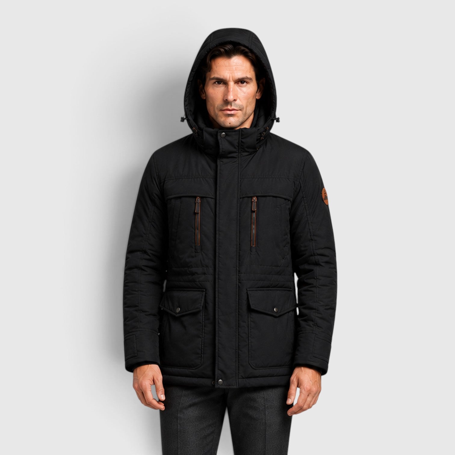 Monvaline | Men's Hooded Parka Jacket – Fleece Lined Mid-Length