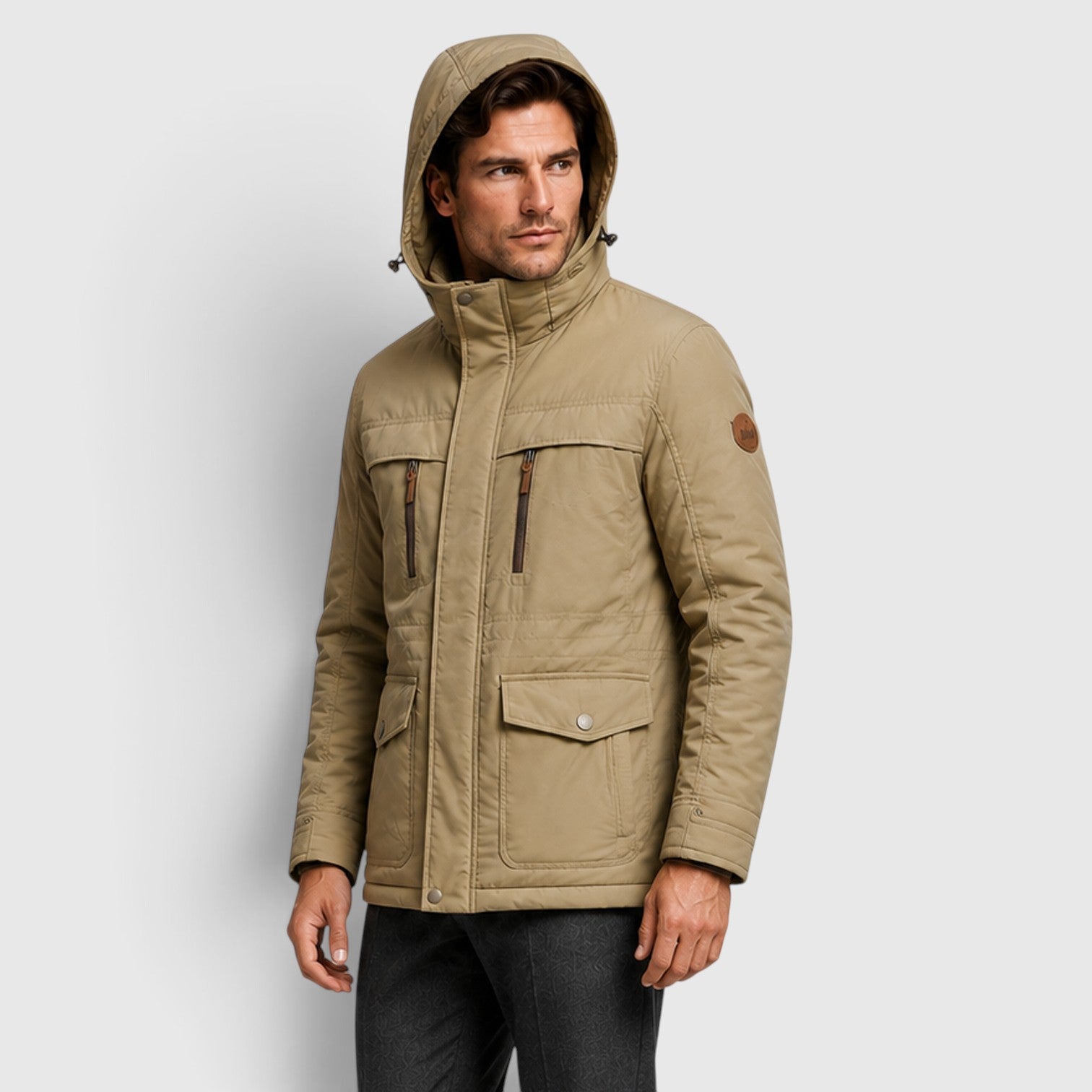 Monvaline | Men's Hooded Parka Jacket – Fleece Lined Mid-Length