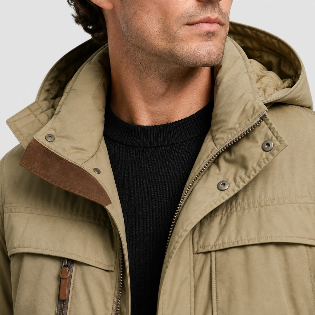Monvaline | Men's Hooded Parka Jacket – Fleece Lined Mid-Length