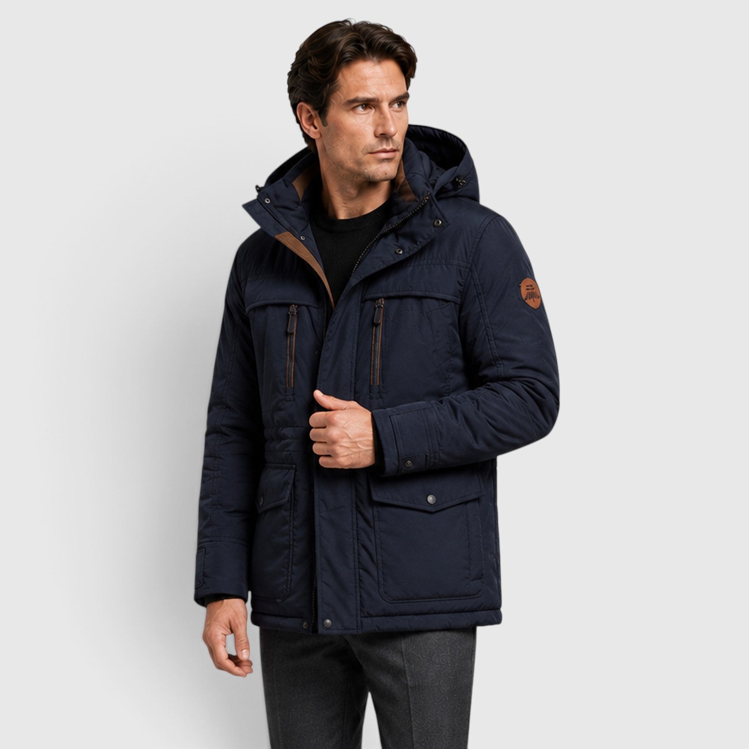 Monvaline | Men's Hooded Parka Jacket – Fleece Lined Mid-Length