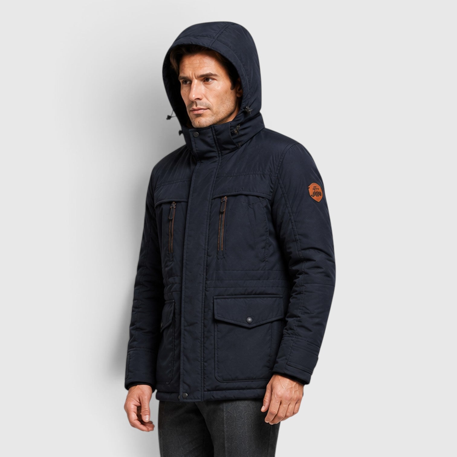 Monvaline | Men's Hooded Parka Jacket – Fleece Lined Mid-Length