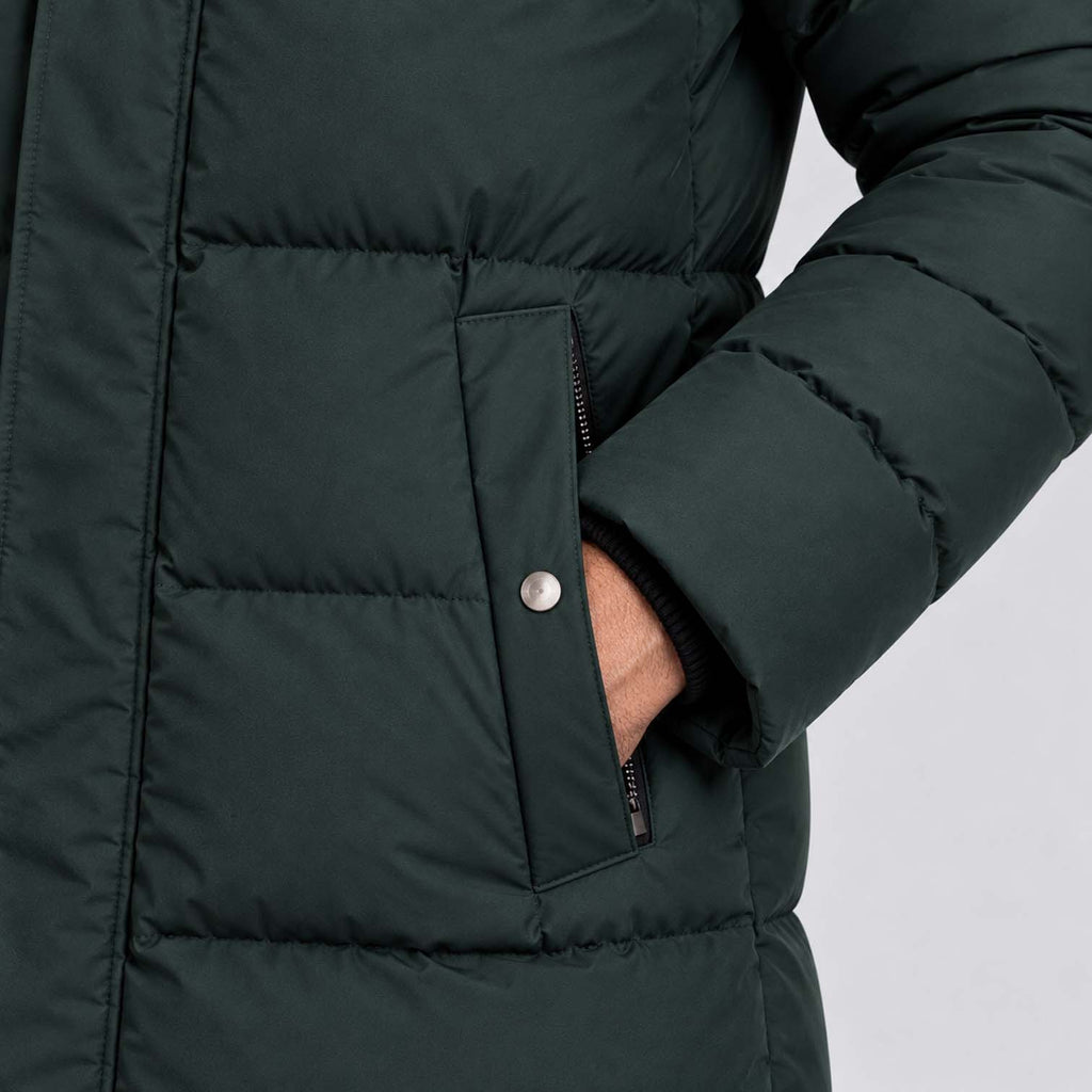 Monvaline | Men's Hooded Puffer Jacket Long Padded Winter Parka Coat