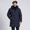 Monvaline | Men's Hooded Puffer Jacket Long Padded Winter Parka Coat