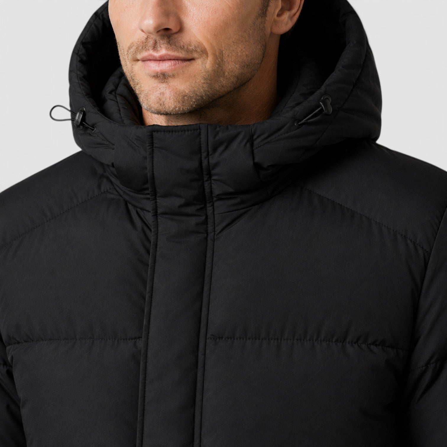 Monvaline | Men's Hooded Puffer Jacket – Padded Winter Coat