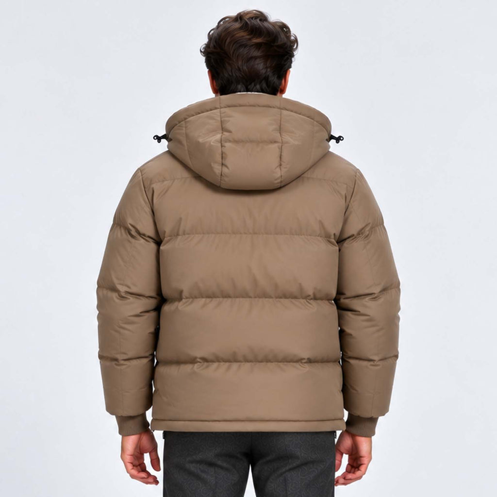 Monvaline | Men's Hooded Puffer Jacket Padded Winter Coat