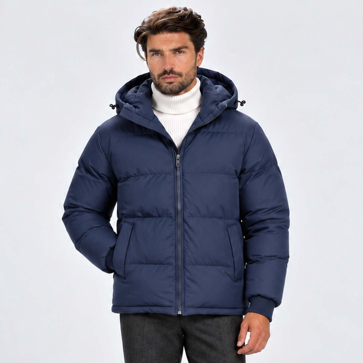 Monvaline | Men's Hooded Puffer Jacket Padded Winter Coat