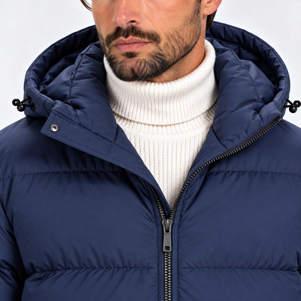 Monvaline | Men's Hooded Puffer Jacket Padded Winter Coat