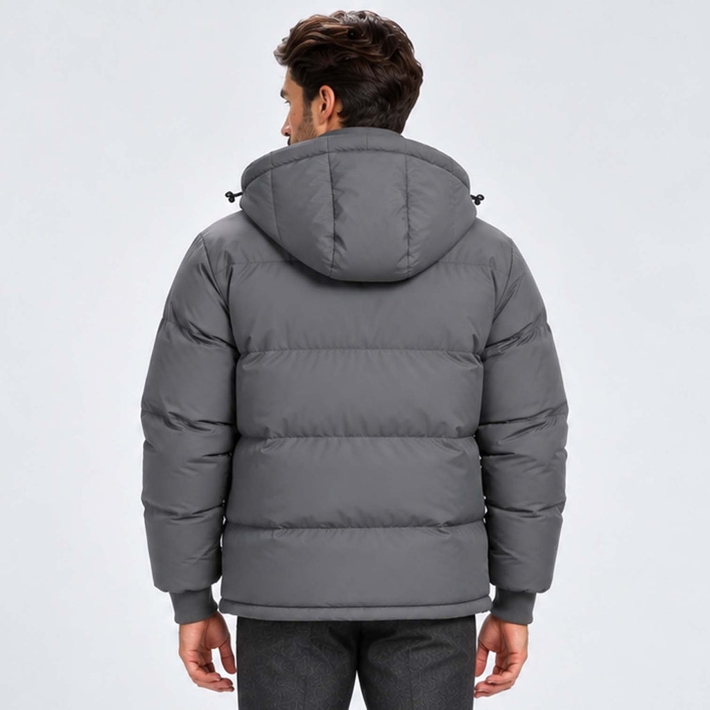 Monvaline | Men's Hooded Puffer Jacket Padded Winter Coat
