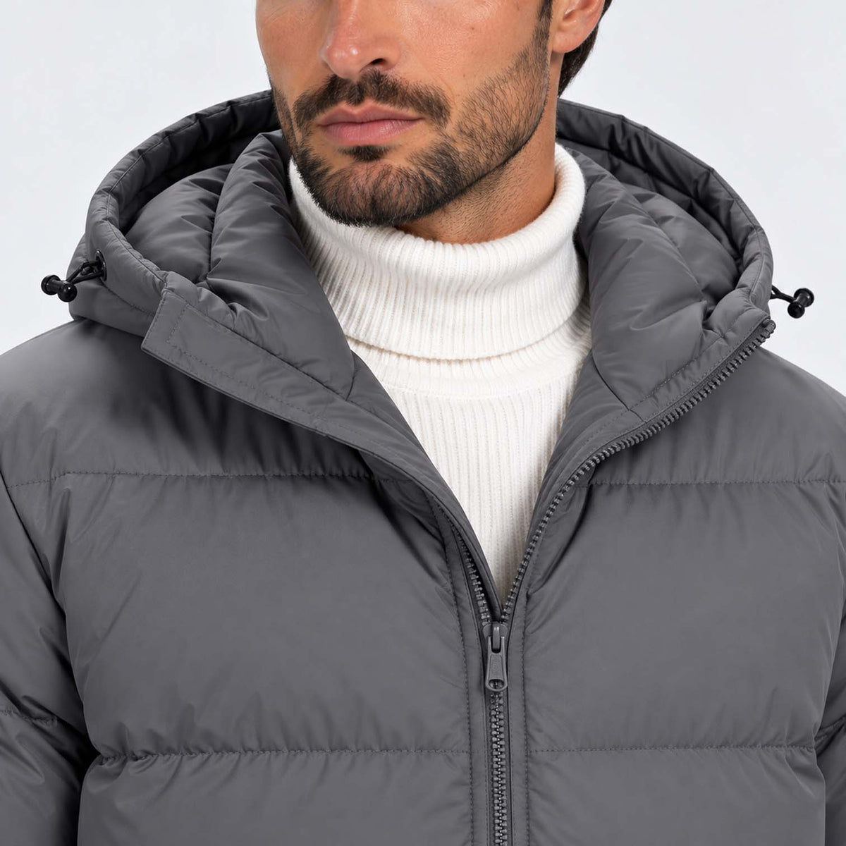 Monvaline | Men's Hooded Puffer Jacket Padded Winter Coat