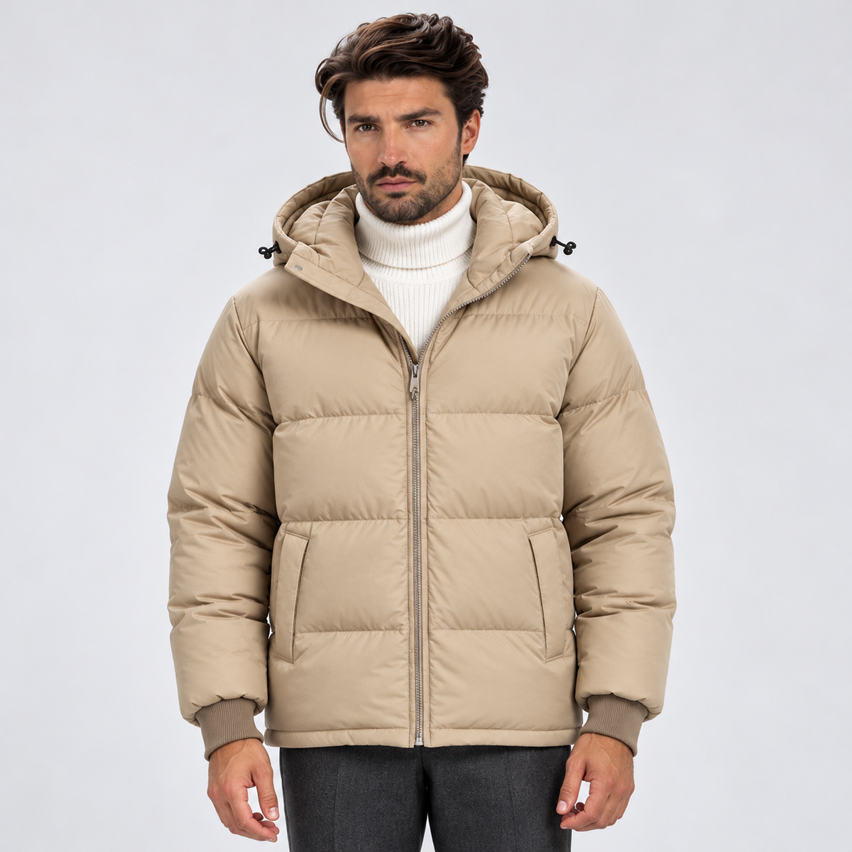 Monvaline | Men's Hooded Puffer Jacket Padded Winter Coat