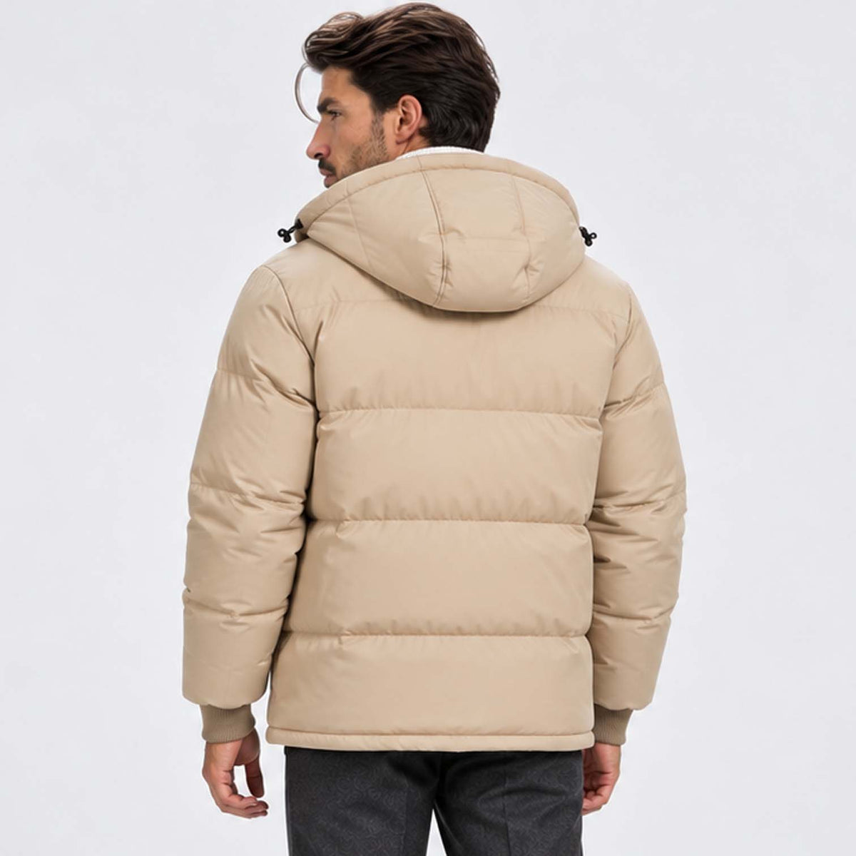 Monvaline | Men's Hooded Puffer Jacket Padded Winter Coat
