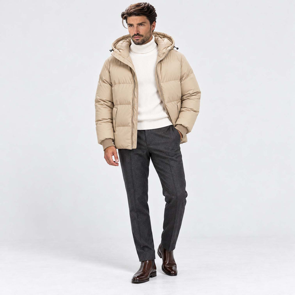 Monvaline | Men's Hooded Puffer Jacket Padded Winter Coat