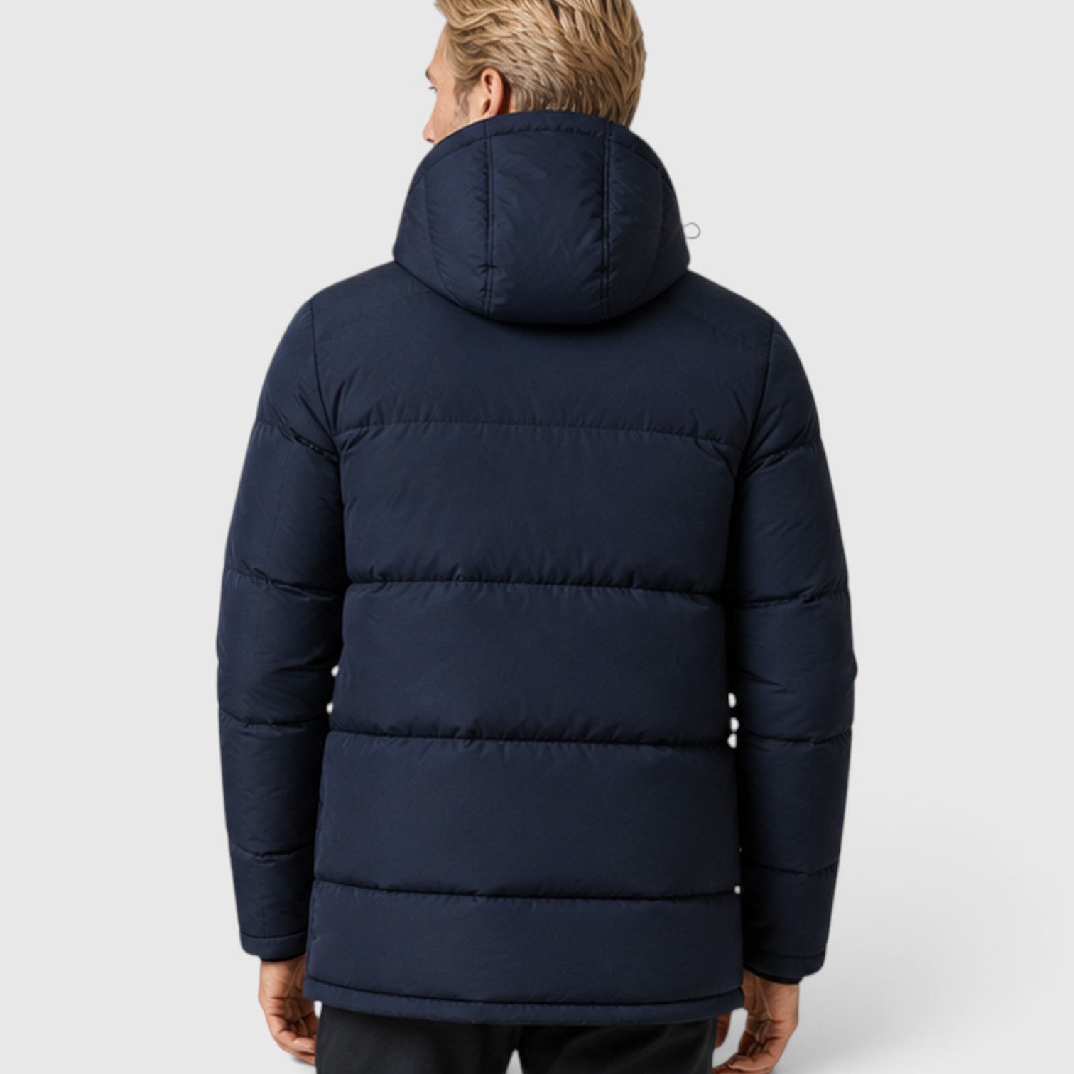 Monvaline | Men's Hooded Puffer Jacket – Padded Winter Coat