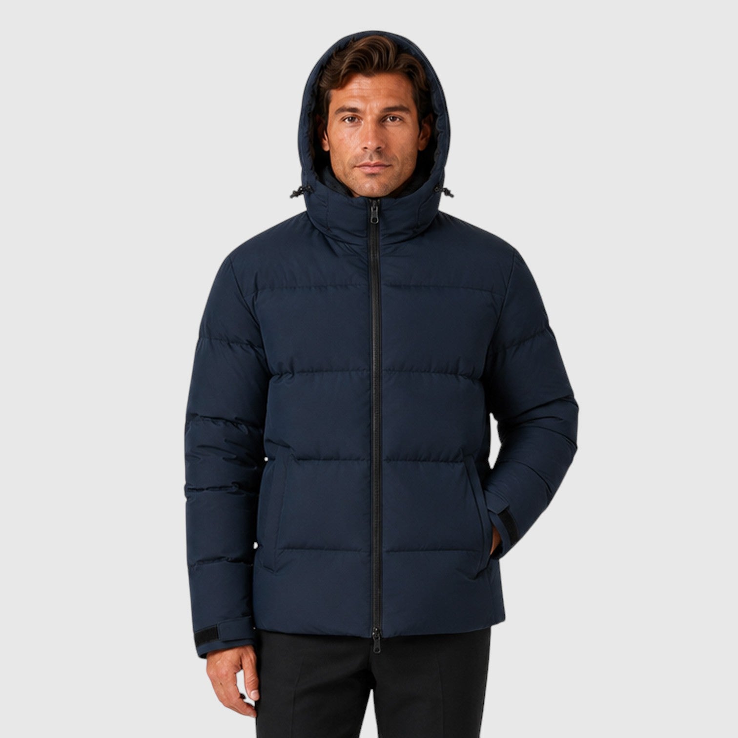 Monvaline | Men's Hooded Puffer Jacket – Thick Quilted Winter Coat