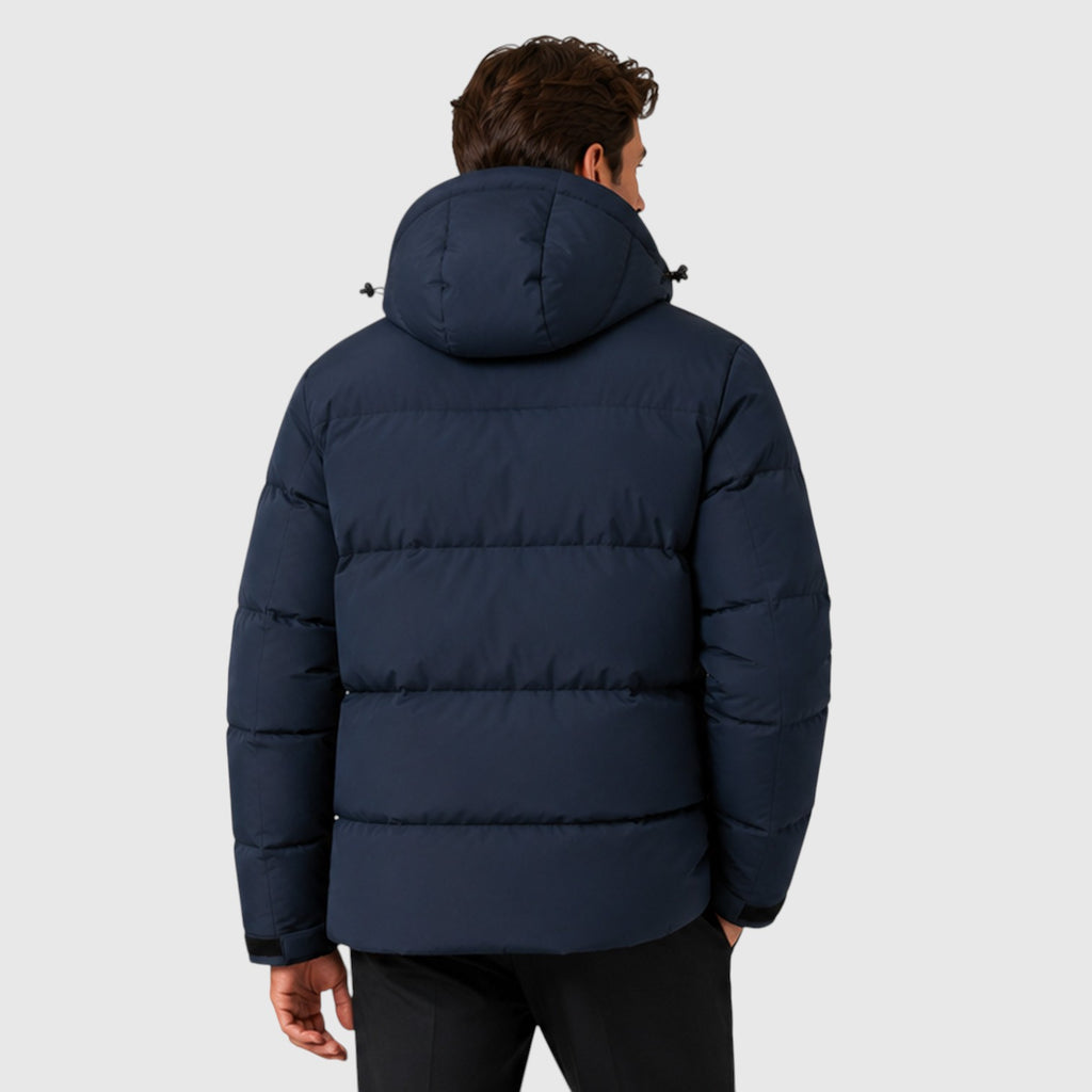 Monvaline | Men's Hooded Puffer Jacket – Thick Quilted Winter Coat