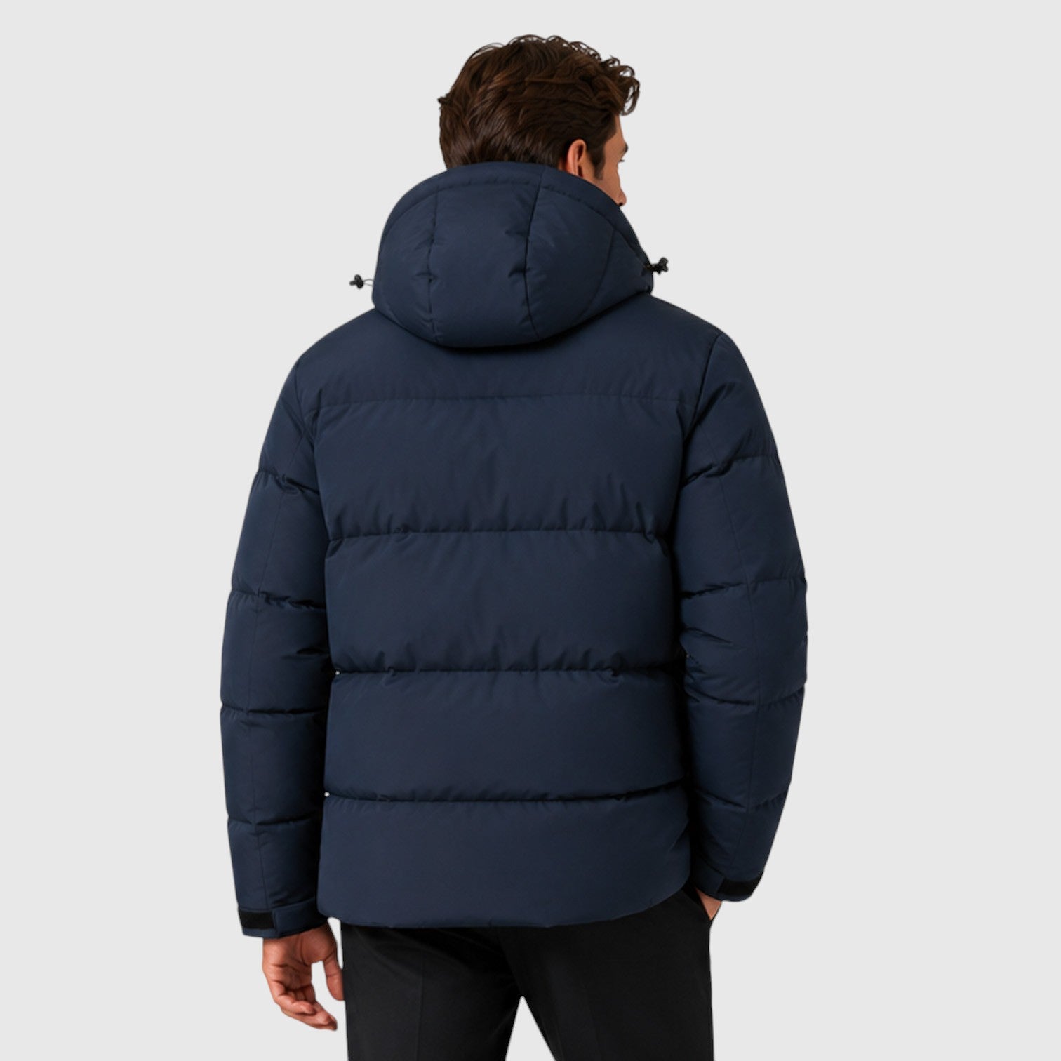 Monvaline | Men's Hooded Puffer Jacket – Thick Quilted Winter Coat