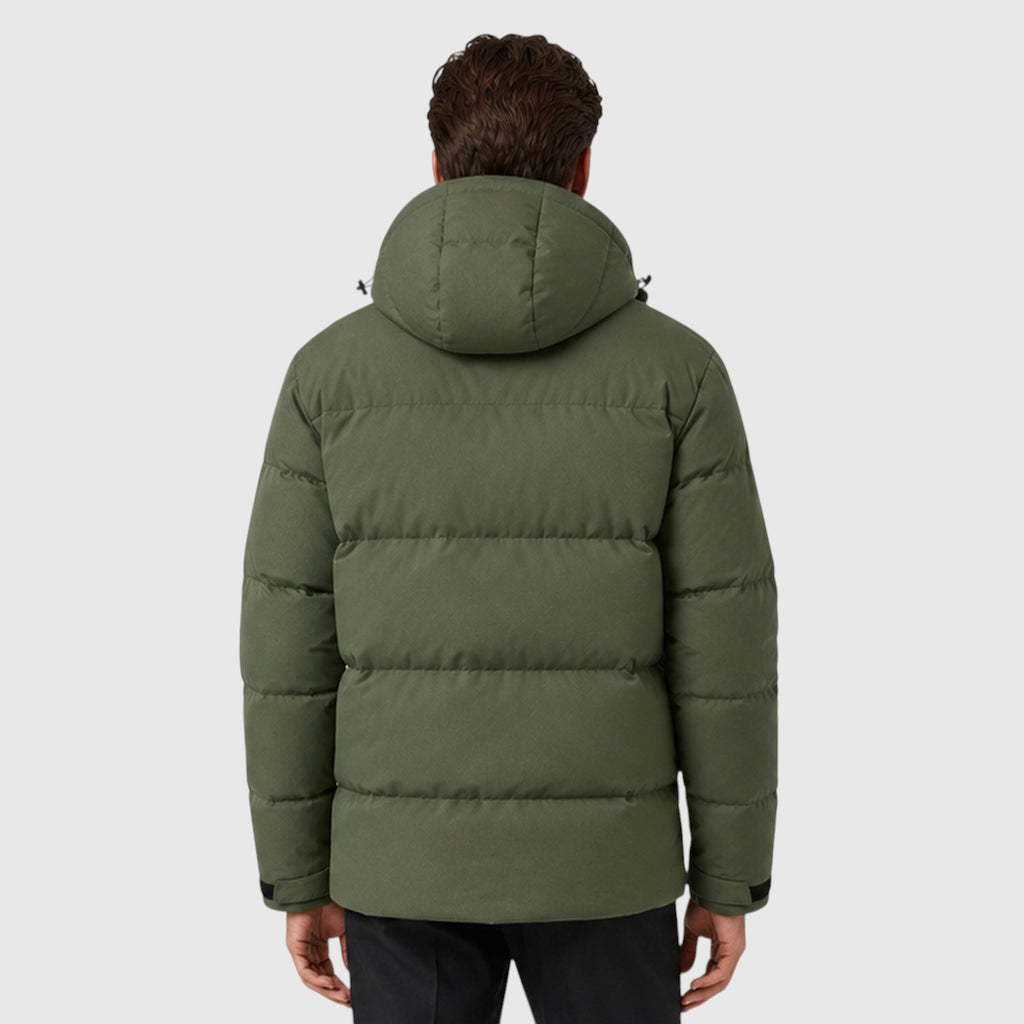 Monvaline | Men's Hooded Puffer Jacket – Thick Quilted Winter Coat