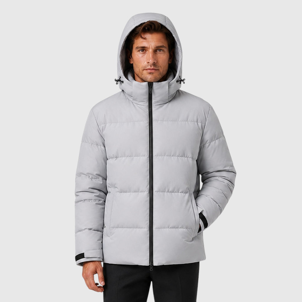 Monvaline | Men's Hooded Puffer Jacket – Thick Quilted Winter Coat