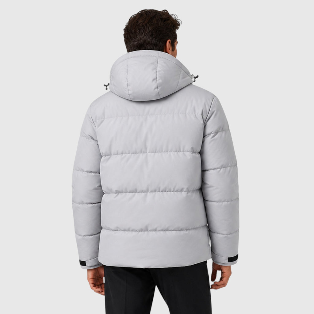 Monvaline | Men's Hooded Puffer Jacket – Thick Quilted Winter Coat