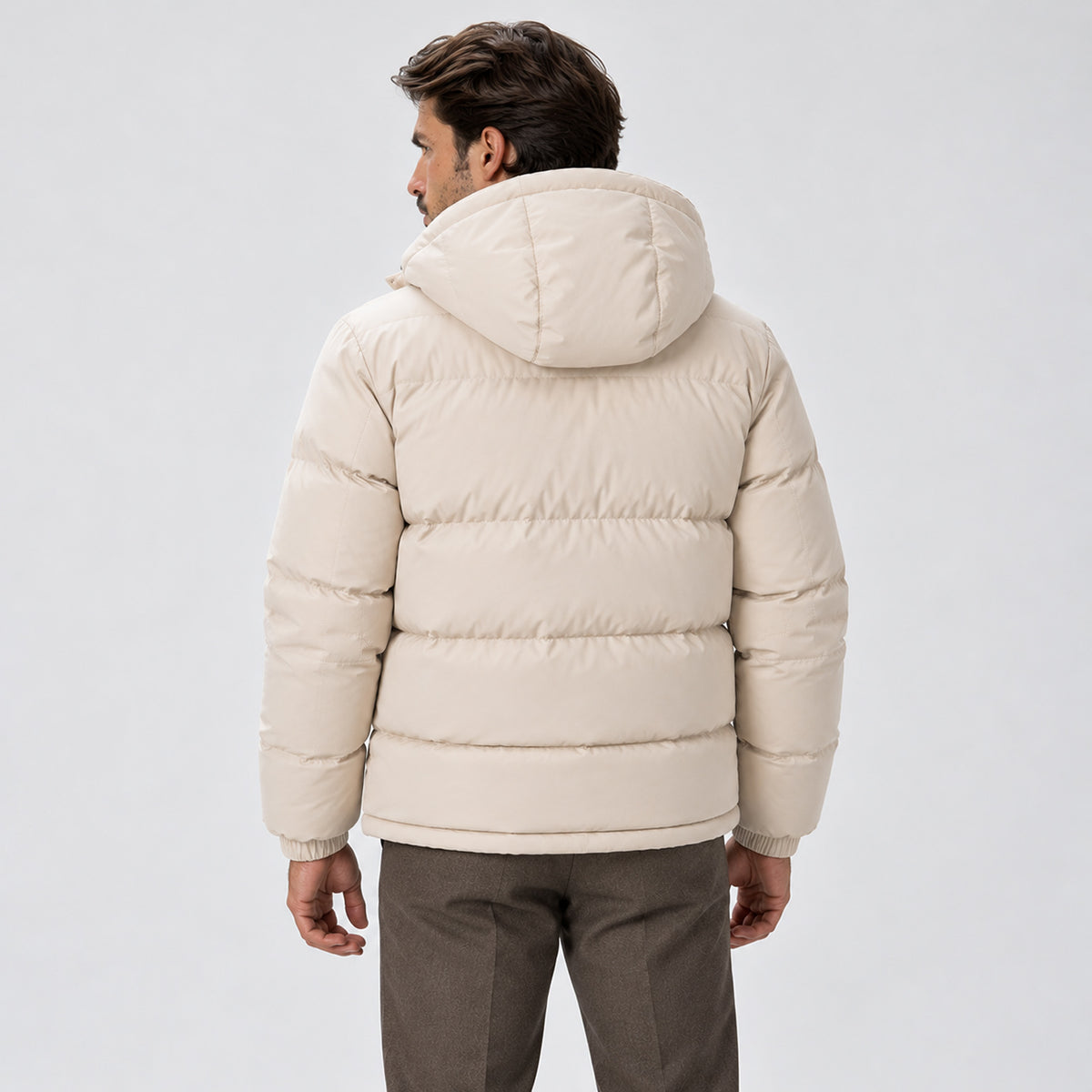 Monvaline | Men's Hooded Puffer Jacket – Warm Padded Winter Coat
