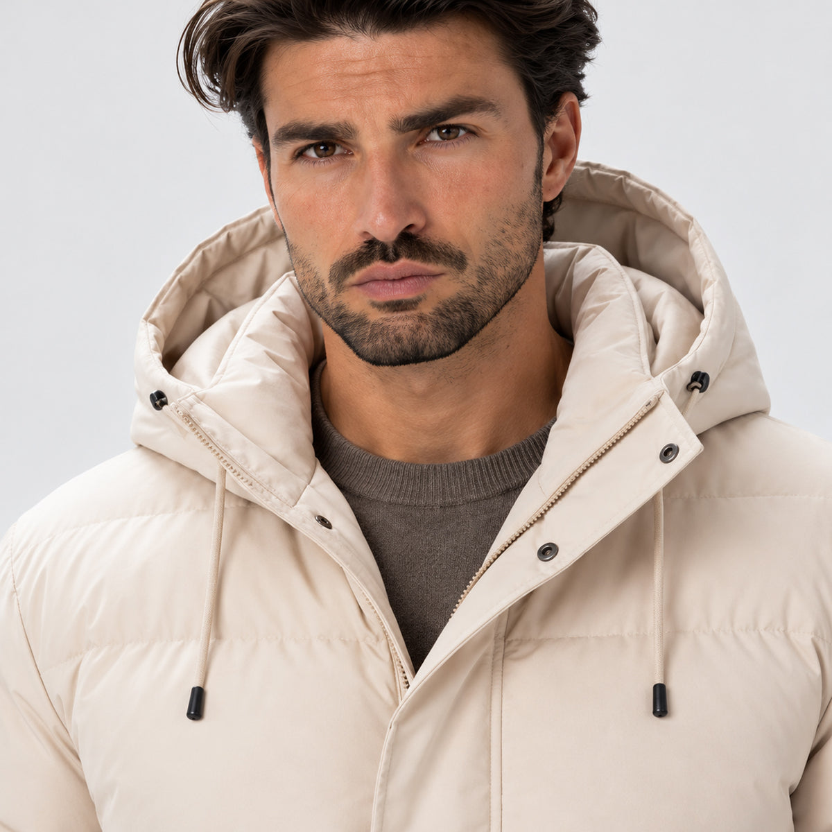 Monvaline | Men's Hooded Puffer Jacket – Warm Padded Winter Coat
