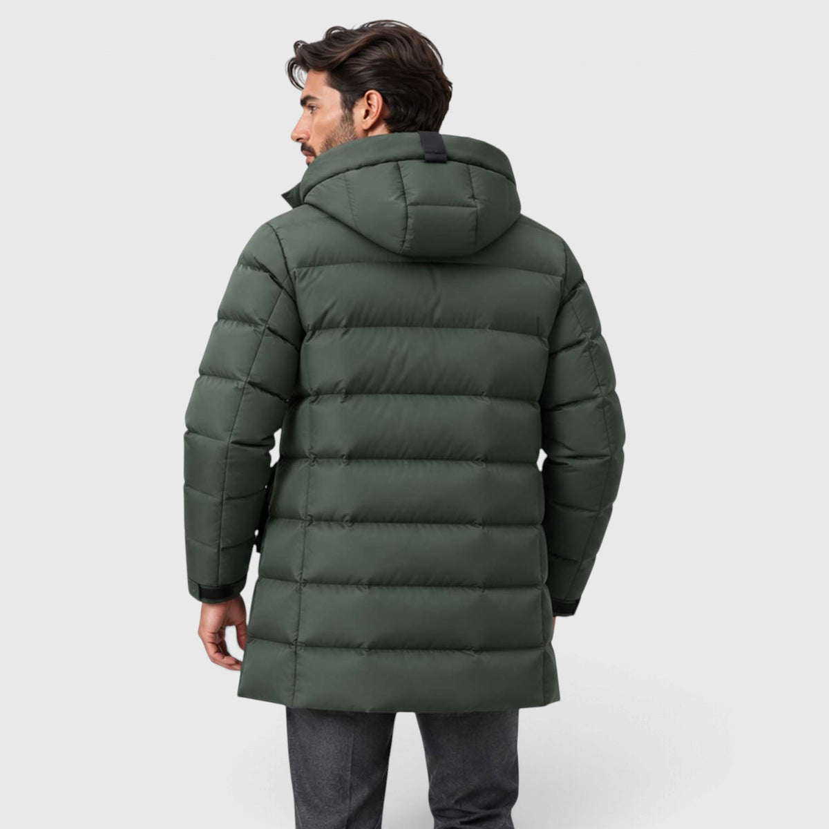 Monvaline | Men's Hooded Puffer Jacket - Warm Quilted Winter Coat