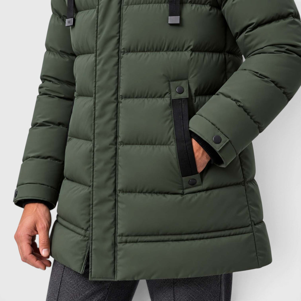 Monvaline | Men's Hooded Puffer Jacket - Warm Quilted Winter Coat