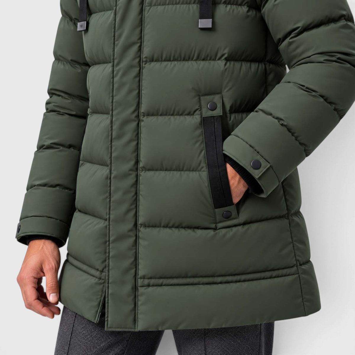 Monvaline | Men's Hooded Puffer Jacket - Warm Quilted Winter Coat