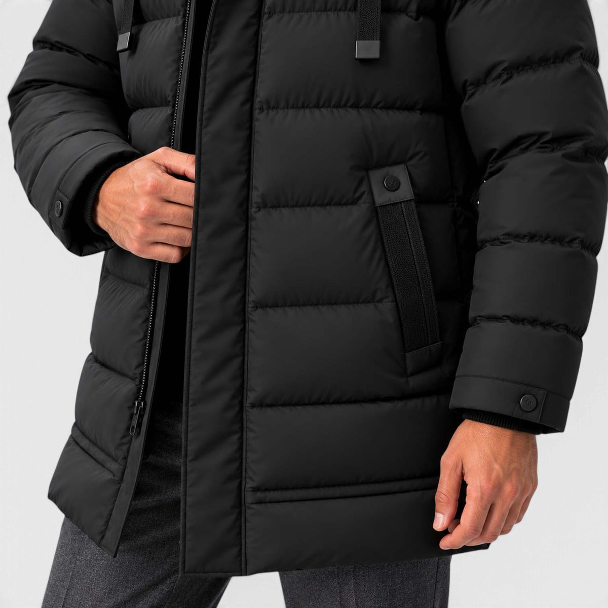 Monvaline | Men's Hooded Puffer Jacket - Warm Quilted Winter Coat