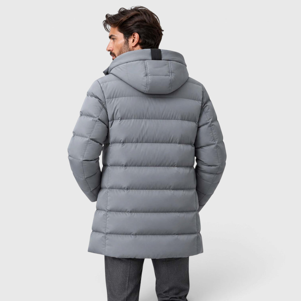 Monvaline | Men's Hooded Puffer Jacket - Warm Quilted Winter Coat
