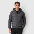 Monvaline | Men's Hooded Quilted Hybrid Jacket – Lightweight Zip Jacket