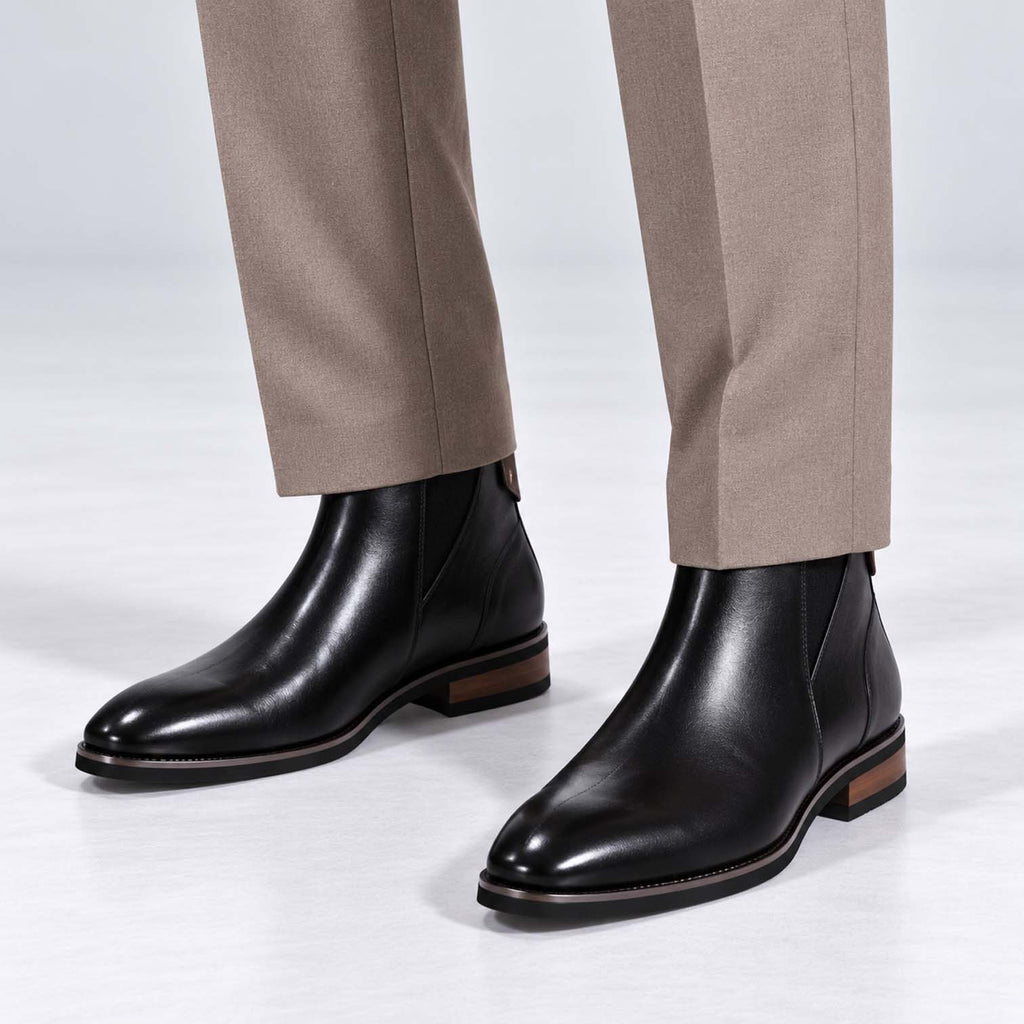 Monvaline | Men's Italian Leather Dress Boots Vintage Style