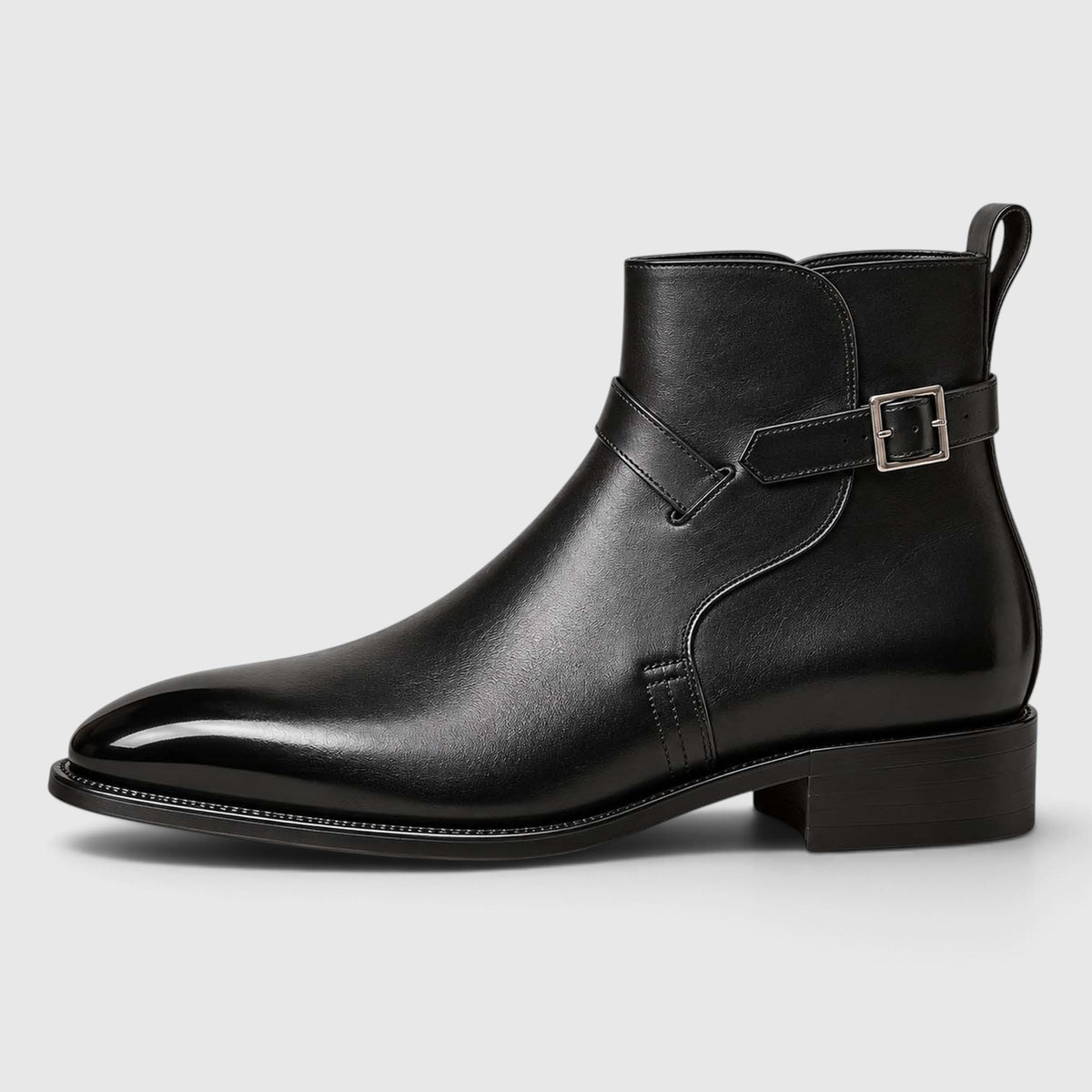 Monvaline | Men's Jodhpur Boots Genuine Leather Slip-On Black