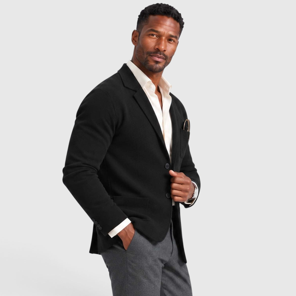 Monvaline | Men's Knit Blazer Jacket for Comfortable Smart Casual Style