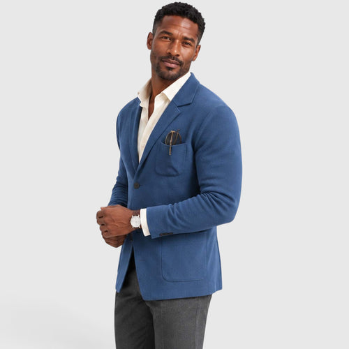 Monvaline | Men's Knit Blazer Jacket for Comfortable Smart Casual Style