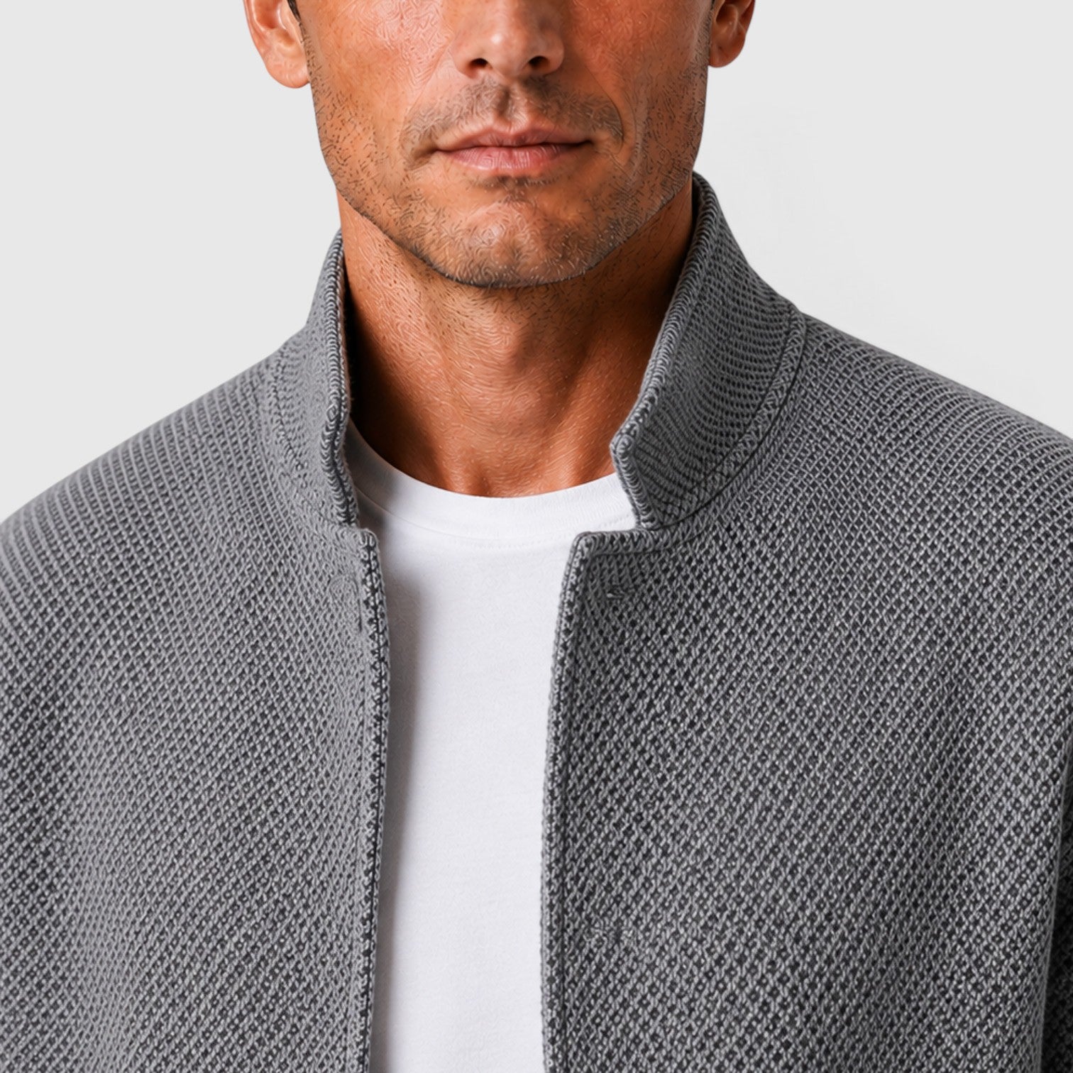 Monvaline | Men's Knit Cardigan Collared Button-Up Classic Style