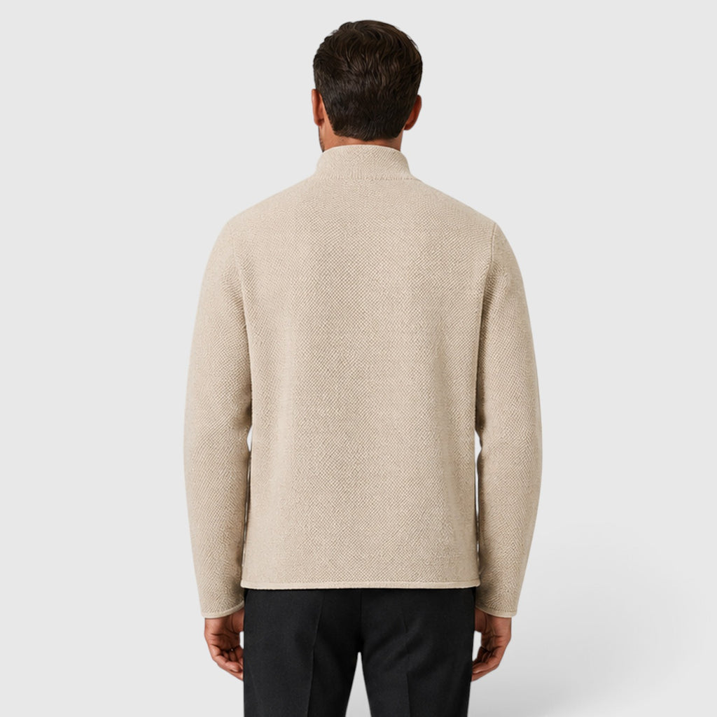 Monvaline | Men's Knit Cardigan Collared Button-Up Classic Style