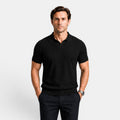 Monvaline | Men's Knit Polo Shirt Short Sleeve Business Casual Pullover