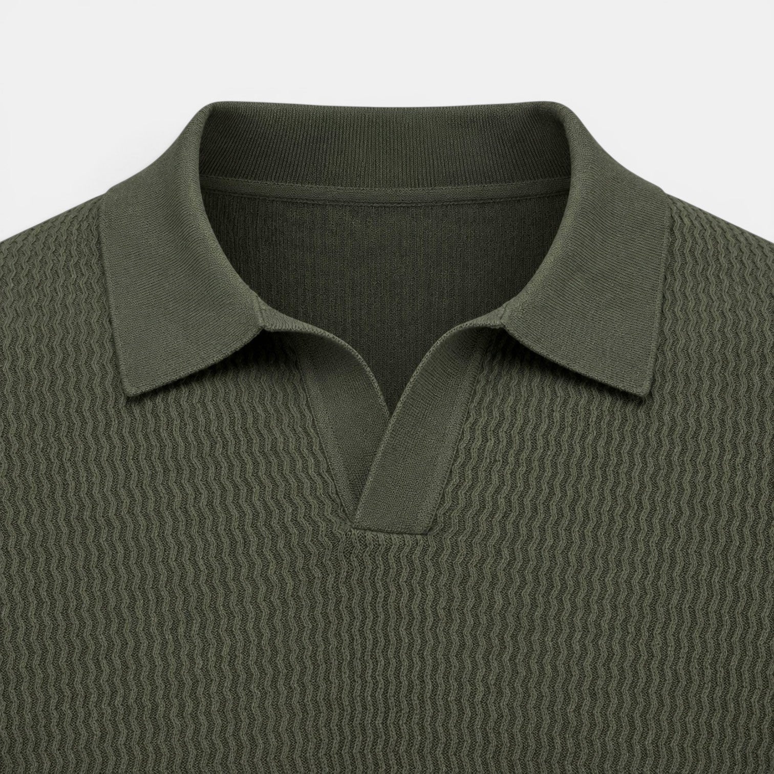 Monvaline | Men's Knit Polo Shirt Short Sleeve Business Casual Pullover