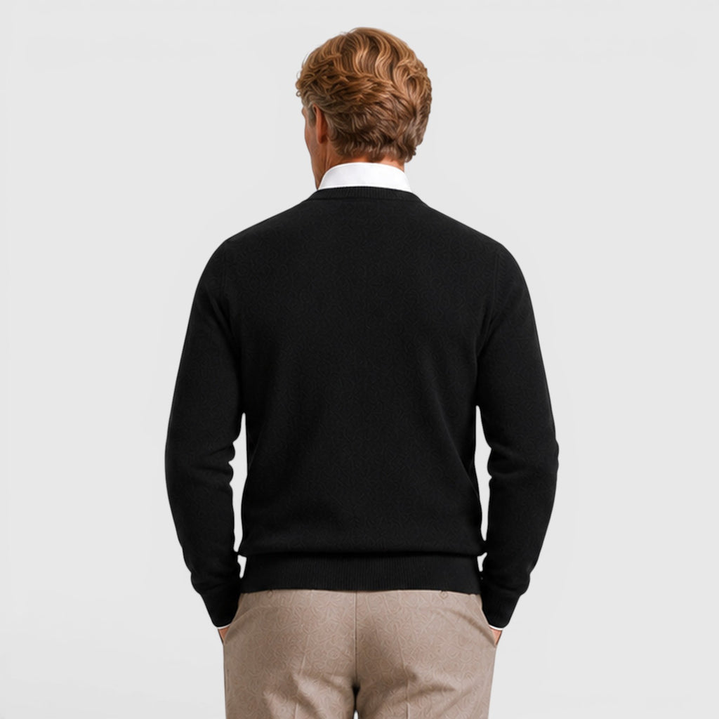 Monvaline | Men's Knit Round Neck Relaxed Fit Pullover