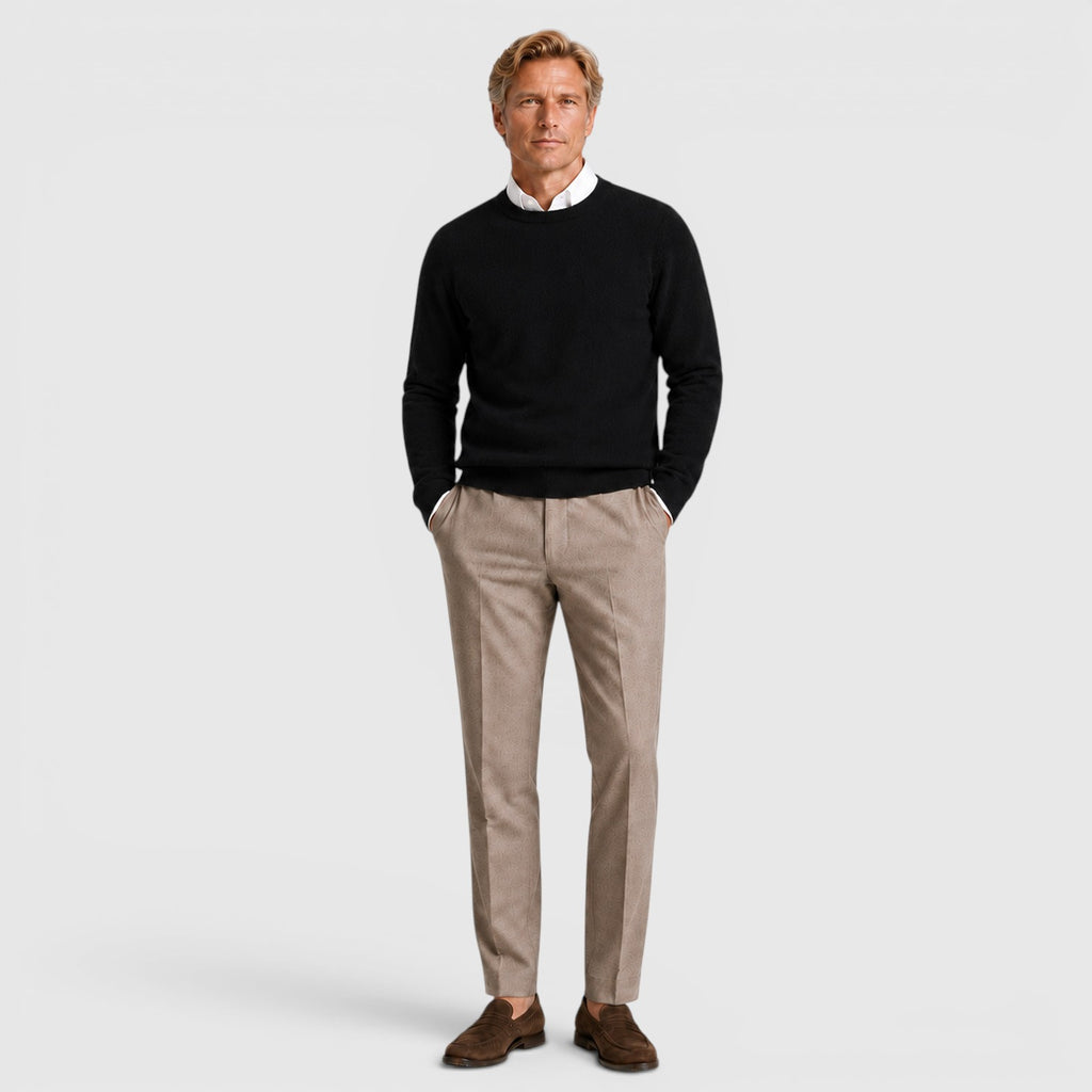 Monvaline | Men's Knit Round Neck Relaxed Fit Pullover