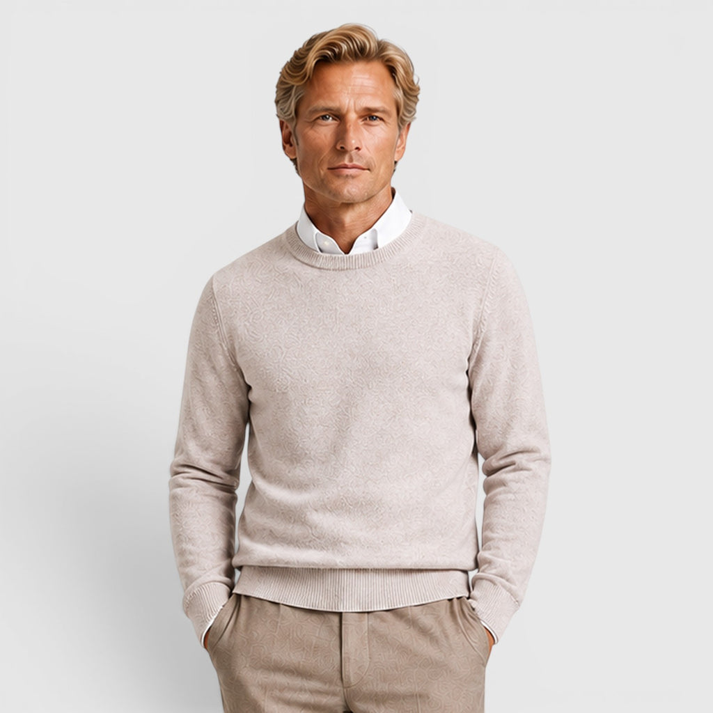 Monvaline | Men's Knit Round Neck Relaxed Fit Pullover