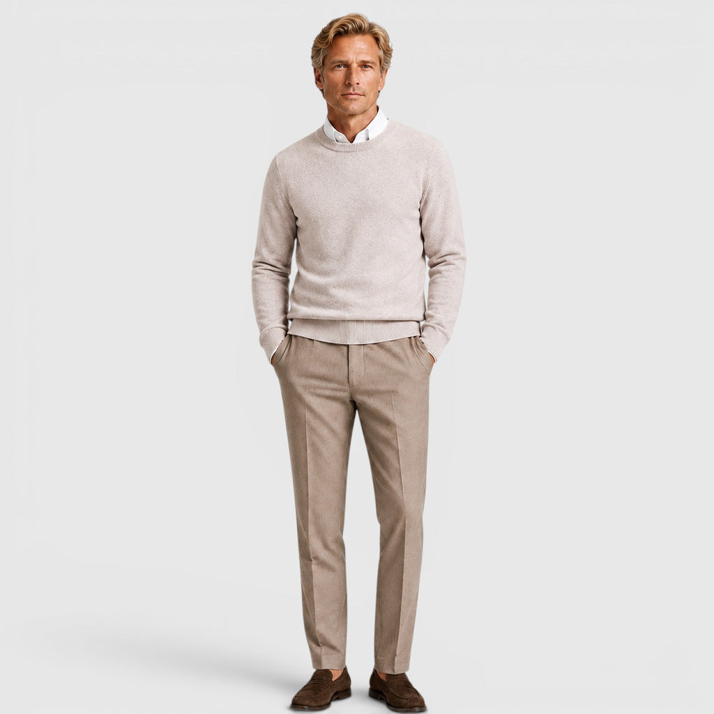 Monvaline | Men's Knit Round Neck Relaxed Fit Pullover