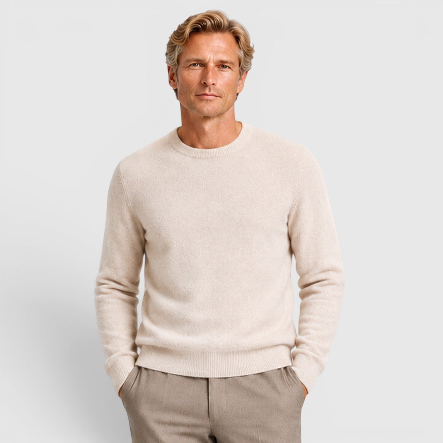 Monvaline | Men's Knit Round Neck Relaxed Fit Pullover